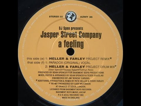 DJ Spen Presents Jasper Street Company – A Feeling  (Paradox Original Vocal)