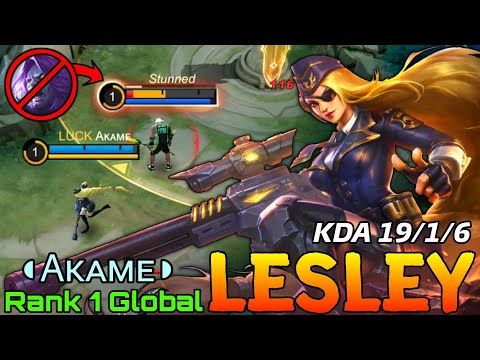 19 Kills Lesley Powerful Sniper Shot - Top 1 Global Lesley by ◖Aᴋᴀᴍᴇ◗ - Mobile Legends