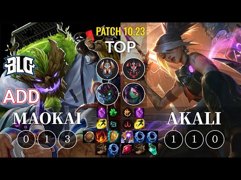 BLG ADD Maokai vs Akali Top - KR Patch 10.23