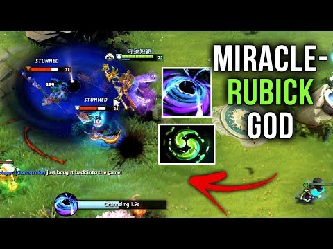 Miracle- EPIC Rubick M-GOD Refresher Blackhole Style - Solo Mid Core Gameplay Dota 2