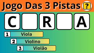 São 3 Pistas Para Você Tentar Descubrir Qual é a Palavra #jogodas3pistas #quiz #descubraapalavra