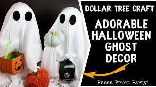 Easy DIY Ghost Halloween Craft with Dollar Tree Supplies | Cute & Budget-Friendly!