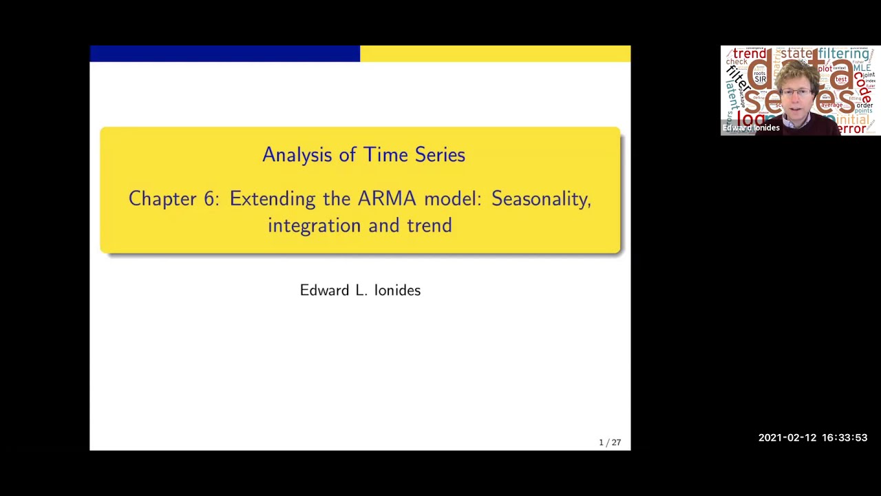 Time Series Analysis, Chapter 6, Part 1 (of 2)