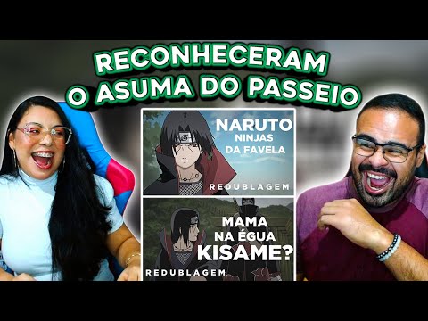 REACT EM CASAL Pabollo | Naruto - Ninjas da Favela | Itachi Desmantelado (Paródia Redublagem)