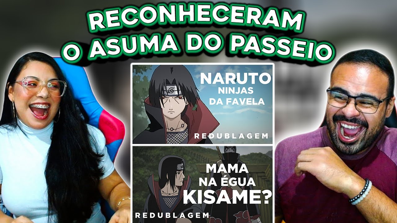 REACT EM CASAL Pabollo | Naruto - Ninjas da Favela | Itachi Desmantelado (Paródia Redublagem)