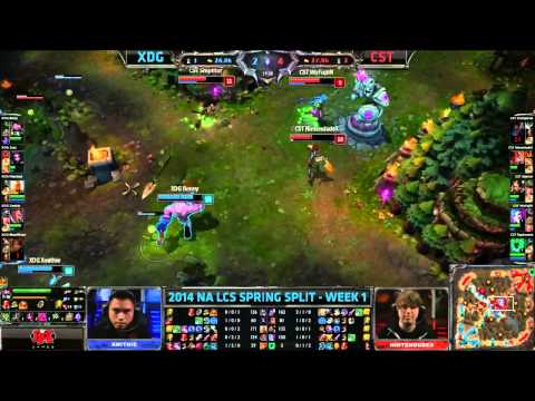 [NA LCS Week 1] XDG vs CST [Spring Split 2014] Season 4 NA LCS XDG vs CST