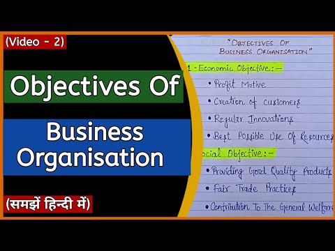 Objectives Of Business Organisation In Hindi | BBA BCOM |