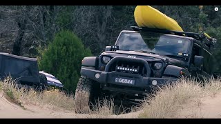 Jeep Wrangler JK TJ Beach offroading and camping in Moreton Island