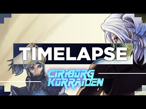 CIRI et KORRA version Cyberpunk - Timelapse illustration