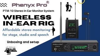 Video thumbnail for Phenyx Pro PTM-10 | Wireless Stereo IEM (In Ear Monitor) System Unboxing and quick setup by Double D guitar