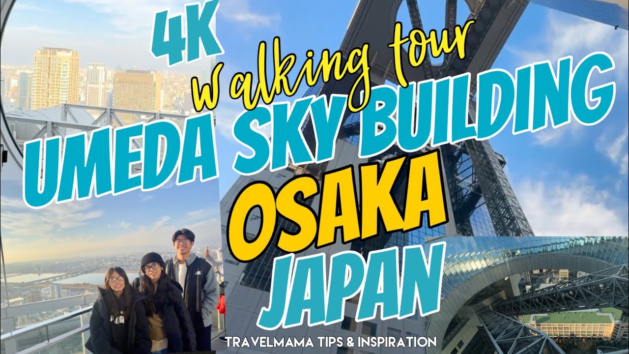 A traveler explores the majestic Umeda Sky Building in this video.