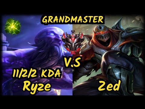 Ry0ma (RYZE) vs ZED - 11/2/2 KDA MID GAMEPLAY - OC Ranked GRANDMASTER