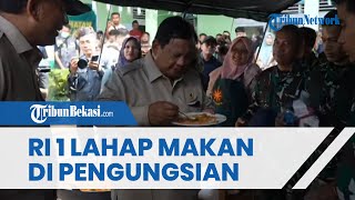 Momen Prabowo Habiskan 1 Piring Nasi Goreng di Tenda Pengungsian di Agam: Saya Belum Sarapan