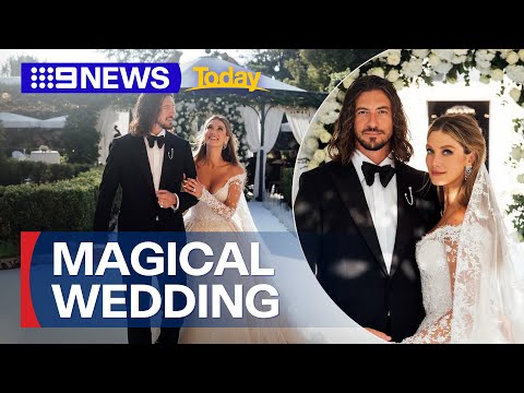 Aussie singer Delta Goodrem and Matthew Copley get married in Malta | 9 News Australia