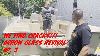 Free Arrow Glass Center Console Boat Revival EP.3 Cracked Transom