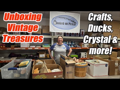 Unboxing Auction Treasures from Estate sales, Auctions, We have Crystal, paperweight, baskets & more