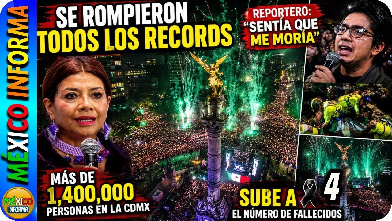 SE ROMPIERON TODOS LOS RECORDS EN CDMX. MAS DE 1 MILLÓN 400 MIL PERSONAS FESTEJARON. F4LLECIERON 4.
