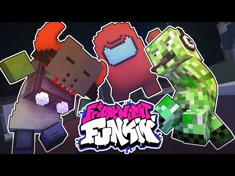 Monster School : FRIDAY NIGHT FUNKIN but Mobs vs Among us & Tricky - Minecraft Animation