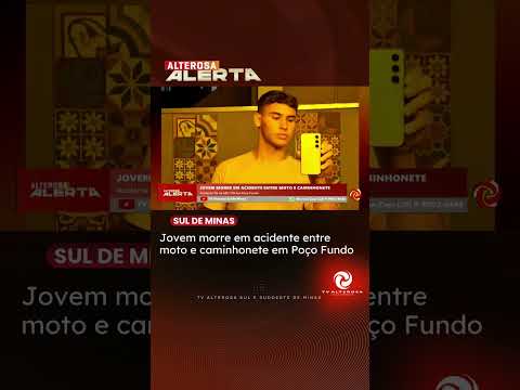 Poço Fundo: jovem de 23 anos morre em acidente entre moto e caminhonete na MG-179