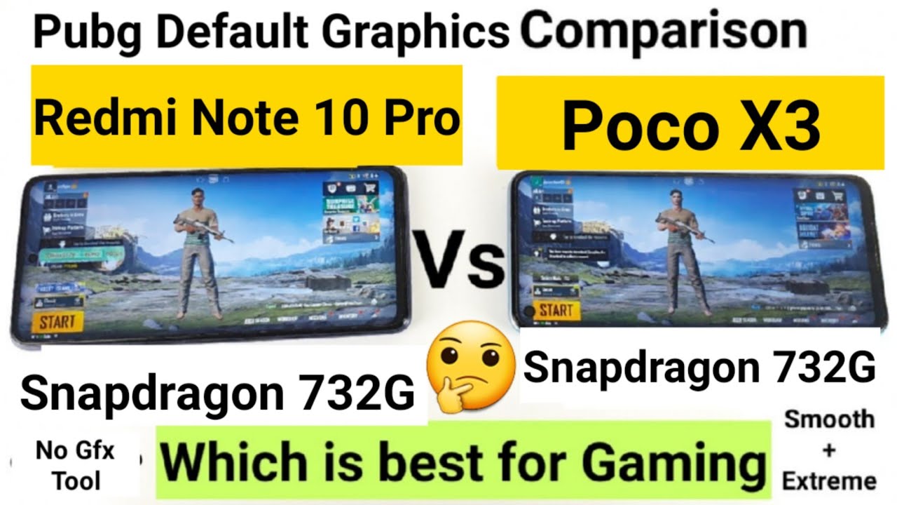 Redmi note 10 pro vs poco x3 pubg 60fps gameplay graphics comparison