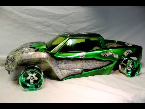 Traxxas X MAXX Doller DOller Bills Custom Rc body How to Hydro dip RC body Pitdawg Hydro