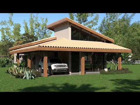 Casa de Campo - Estilo Rústico Moderno - com 3 Quartos Incluindo 1 Suíte - Casa P33