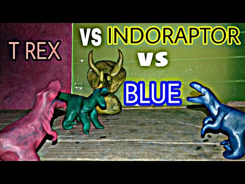 BLUE VS INDORAPTOR VS TYRANNOSAURUS REX