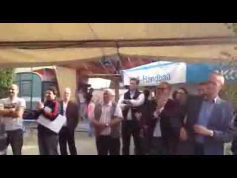 Protest auf der Bauschheimer Kerb für das Bürgerhaus