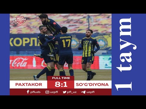 O'zbekiston 🏆 Coca Cola kubogi. 1/8 final PAXTAKOR — SO'G'DIYONA 8:1
