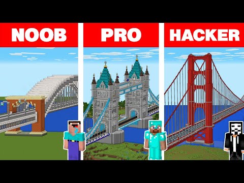 Scorpy - Minecraft NOOB vs PRO vs HACKER: BRIDGE HOUSE BUILD CHALLENGE / Animation