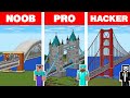 Minecraft NOOB vs PRO vs HACKER: BRIDGE HOUSE BUILD CHALLENGE / Animation