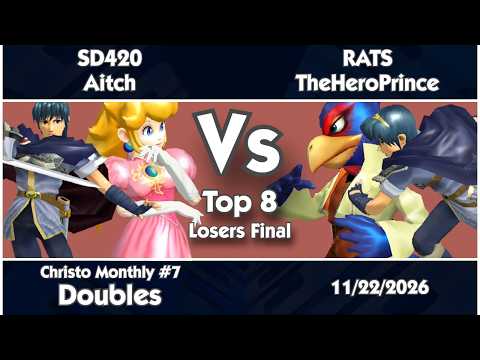 Christo Monthly #7 - swagdaddymaster420/Aitch vs RATS/TheHeroPrince Melee Doubles Losers Final