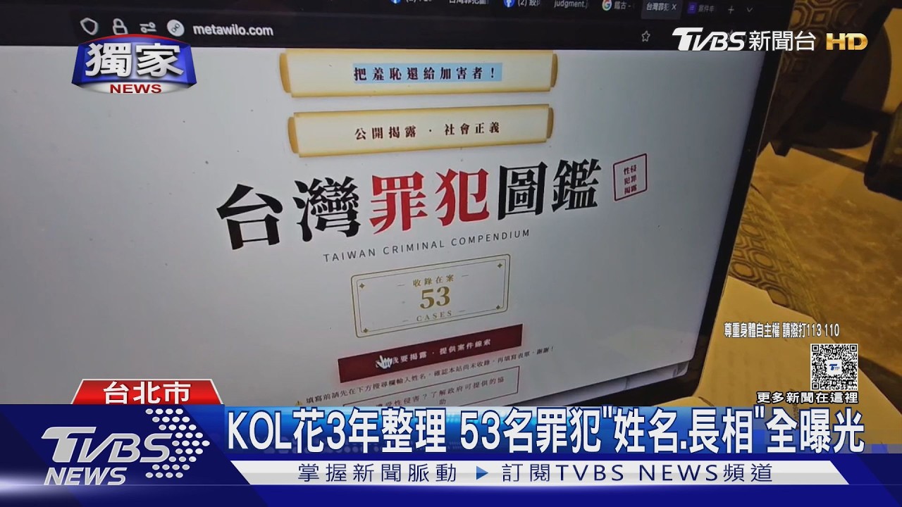 獨家影音/昔為受害者!KOL整理「台灣性罪犯圖鑑」 53罪犯長相全公布