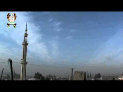 قصف الطيران الحربي على مدينة داريا في ريف دمشق أثناء محاولة الجيش الحر التصدي لها