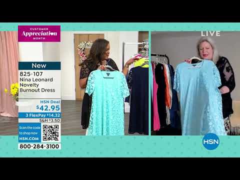 Nina Leonard Novelty Burnout Dress