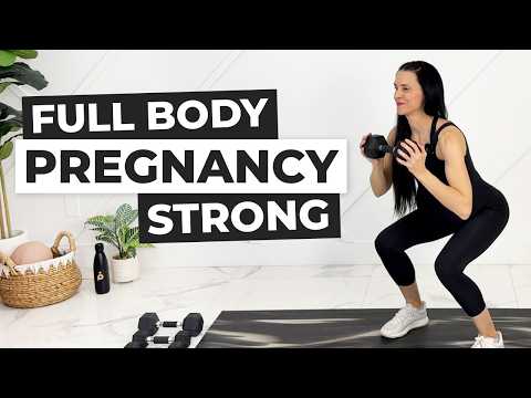 25-Min Pregnancy Workout With Dumbbells (Safe For All Trimesters)