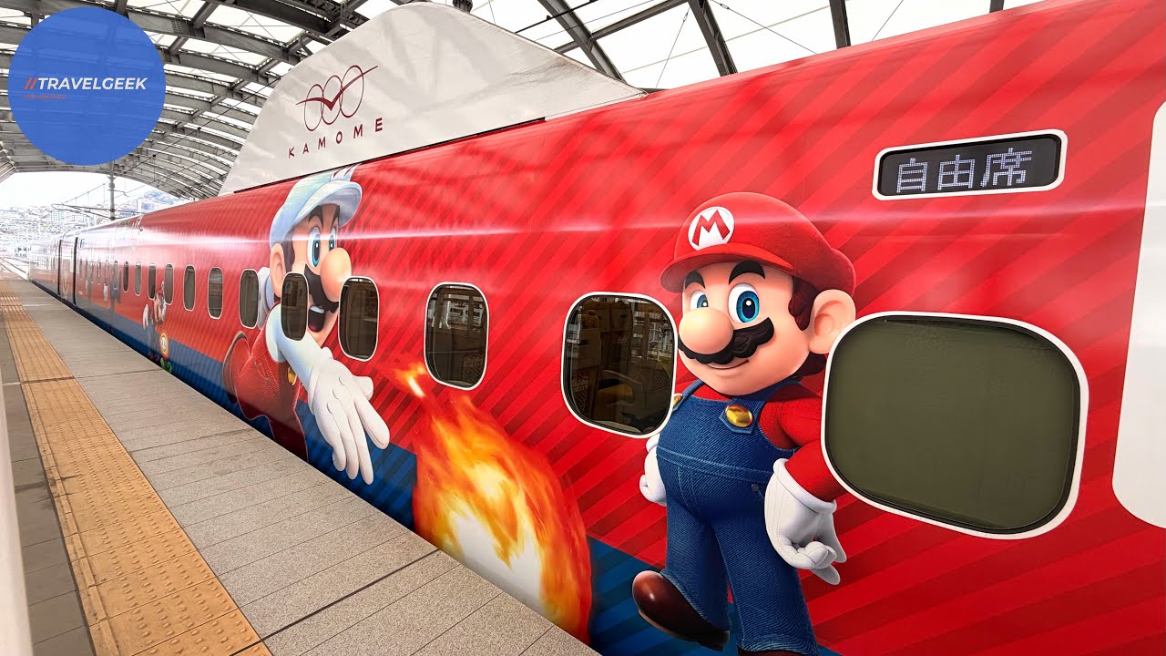 Riding Japan's First SUPER MARIO Shinkansen Bullet Train | Hakata - Nagasaki