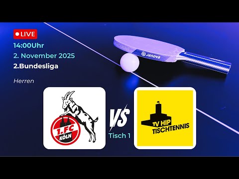 1.FC Köln vs. TV Hilpoltstein |  2.Bundesliga Tischtennis Saison 25/26 Tisch 1