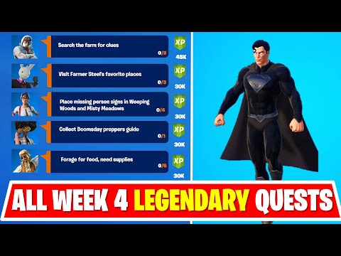 All Week 4 Legendary Quest Challenge Guide Fortnite Season 7-Search clues, Forage for food, Doomsday