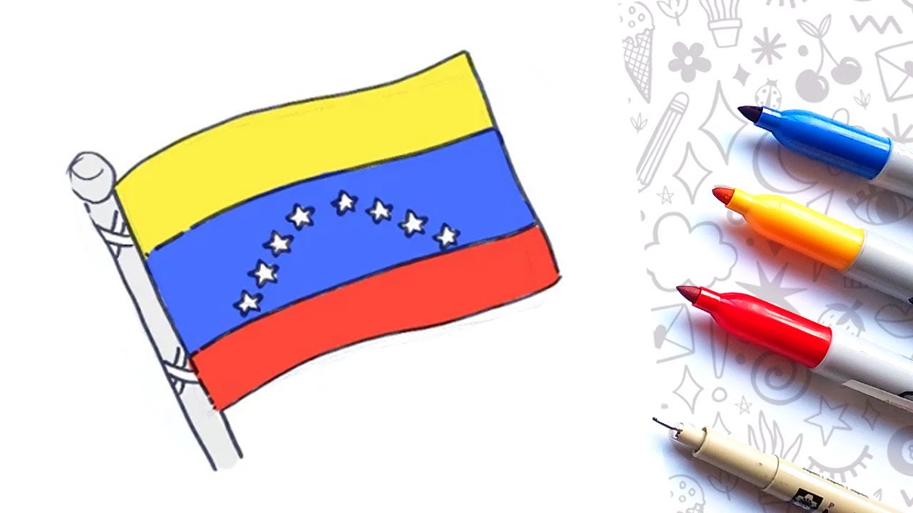 Como Dibujar la Bandera de Venezuela Paso a Paso | How to Draw the Flag of Venezuela Easy