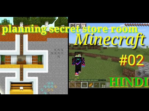 Minecraft How to make secret store room in underground plain gameplay #02