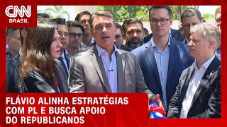 Vídeo: Flávio alinha estratégias com PL e busca apoio do Republicanos em Brasília | CNN 360°