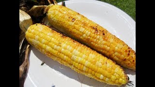 Grilled in husk CORN ON THE COB - How to GRILL CORN