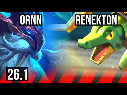 ORNN vs RENEKTON (TOP) | Perfect KDA: 9/0/12, 33K damage | KR Master | 26.1