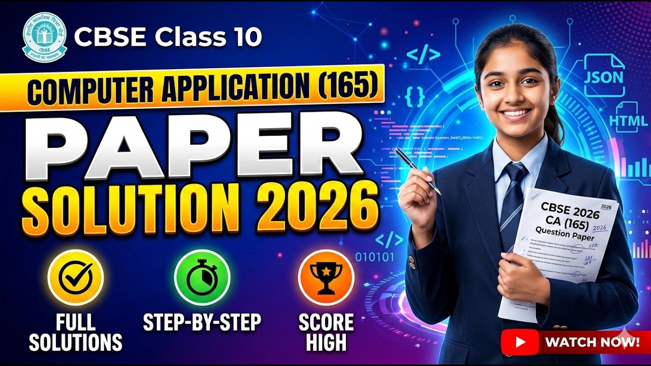 Computer Application (165) Class 10 Board Exam 2026 All Answers Explained