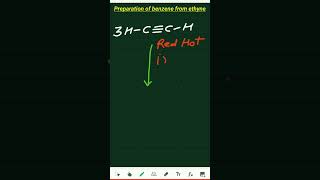 Preparation of benzene from ethyne | organic chemistry | #chemistry  #benzene #viral  #ytshorts