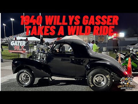 1940 Willys Gasser takes a wild ride @Palm Beach International Raceway