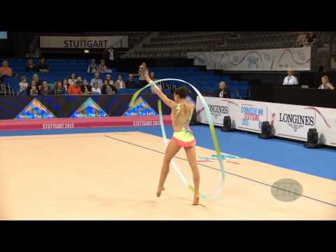 Nourhal KHATTAB (EGY) 2015 Rhythmic Worlds Stuttgart - Qualifications Ribbon