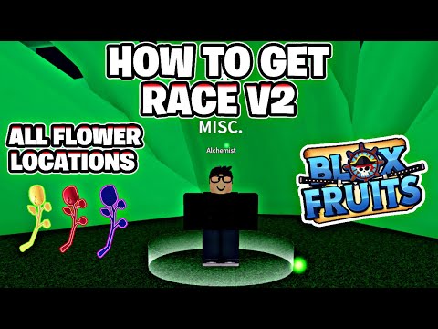 All Flower Locations to get Race V2 - Blox Fruits! How to get Race V2 in Blox Fruits