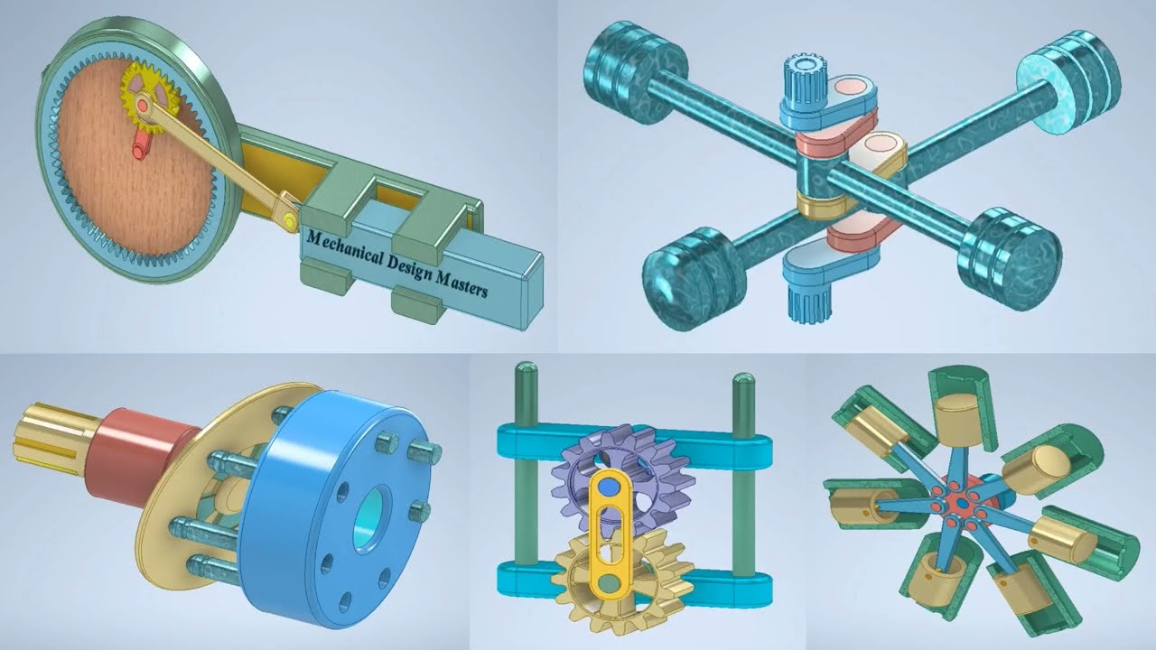 Converting Rotational Motion into Linear - Mechanical Mechanisms -  Mechanical Principles - ميكانزم